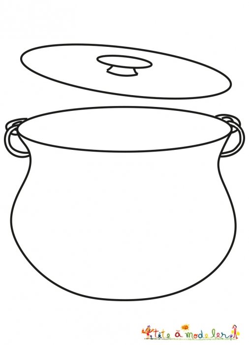 Coloriage d'un chaudron ancien