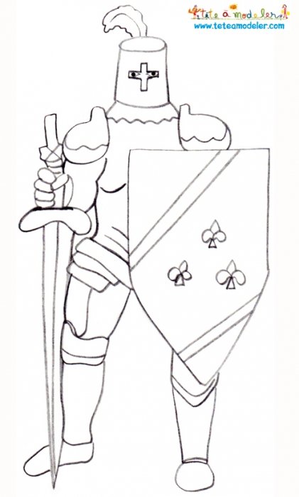 Coloriage chevalier à la fleur de lys