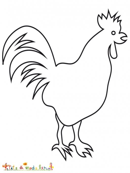 Coloriage de la silouette d'un coq