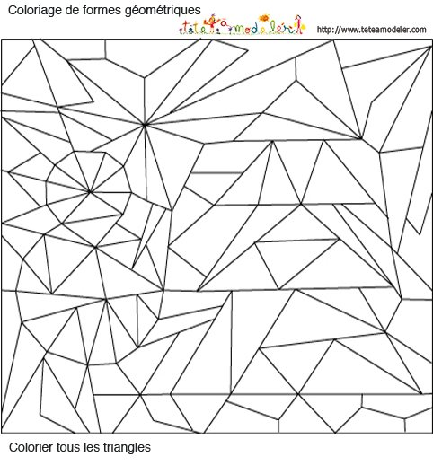 Jeu de coloriage numéroté : triangles en hiver n°1