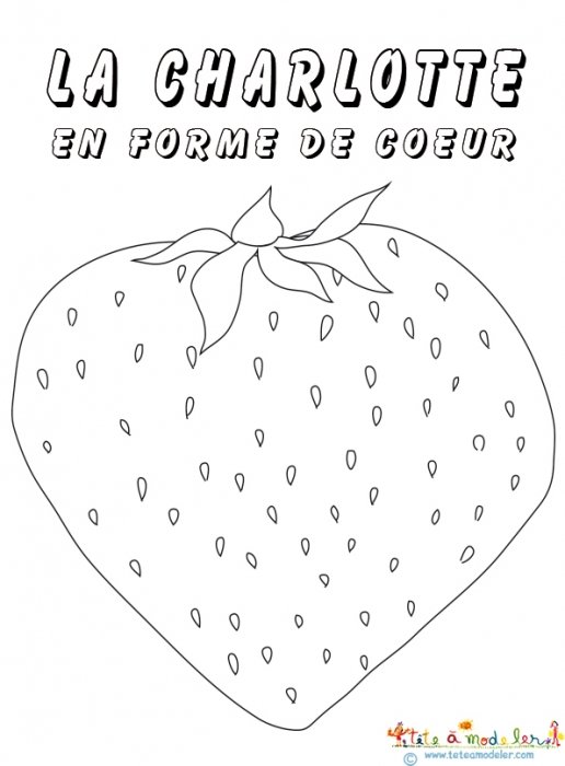 Coloriage Fraise en forme de coeur