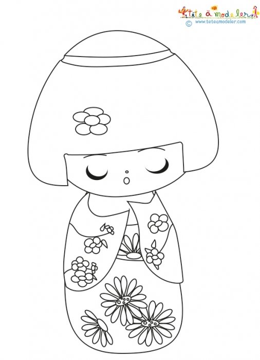 Petite kimmidoll à colorier