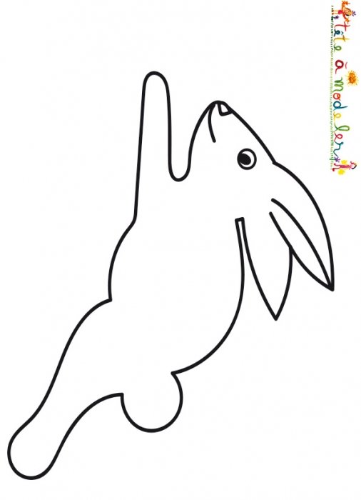 Lapin en pleine course à colorier