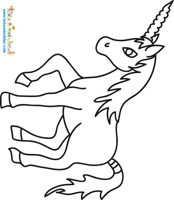 Coloriage d'une jeune licorne