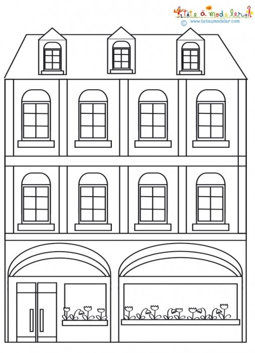Immeuble de ville pour le coloriage