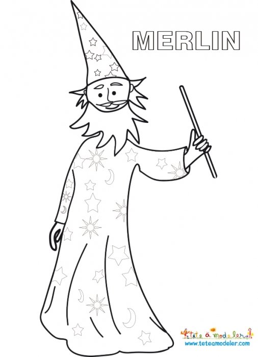 Dessin de Merlin à colorier