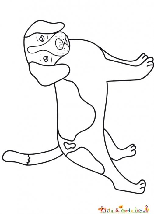 Coloriage du petit chien à taches