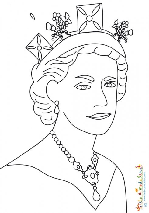Coloriage de la Reine Élisabeth II