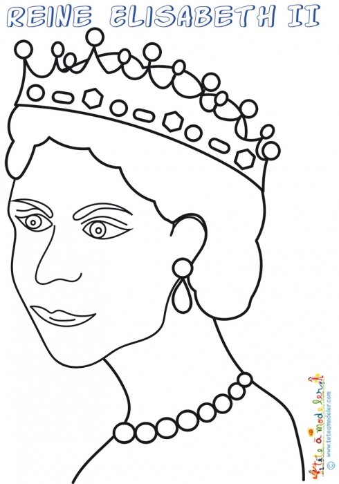 Reine Elisabeth 2, coloriage à imprimer