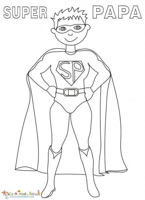 Coloriage de Super Papa
