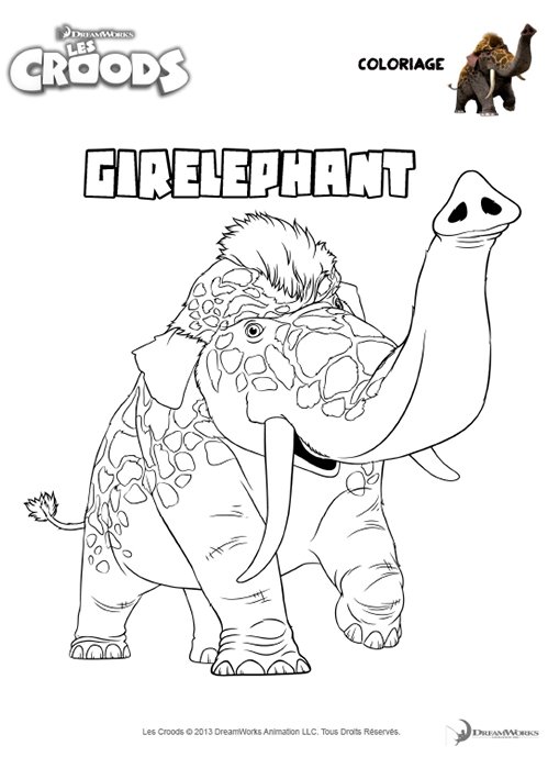 Coloriage Girelephant - Les Croods