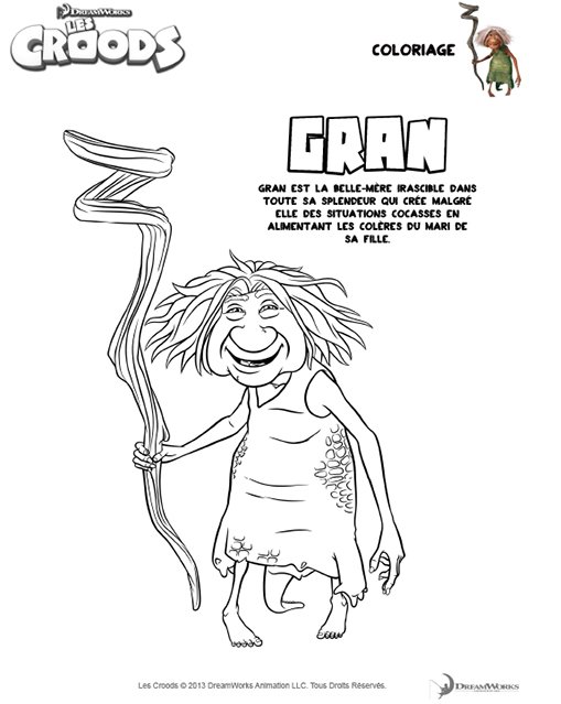 Coloriage Gran - Les Croods