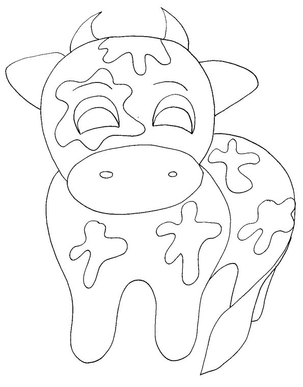 coloriage de la vache &agrave; grosses t&acirc;ches