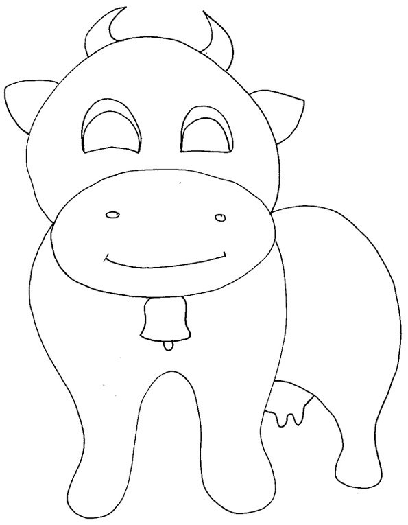coloriage de la vache &agrave; la cloche 
