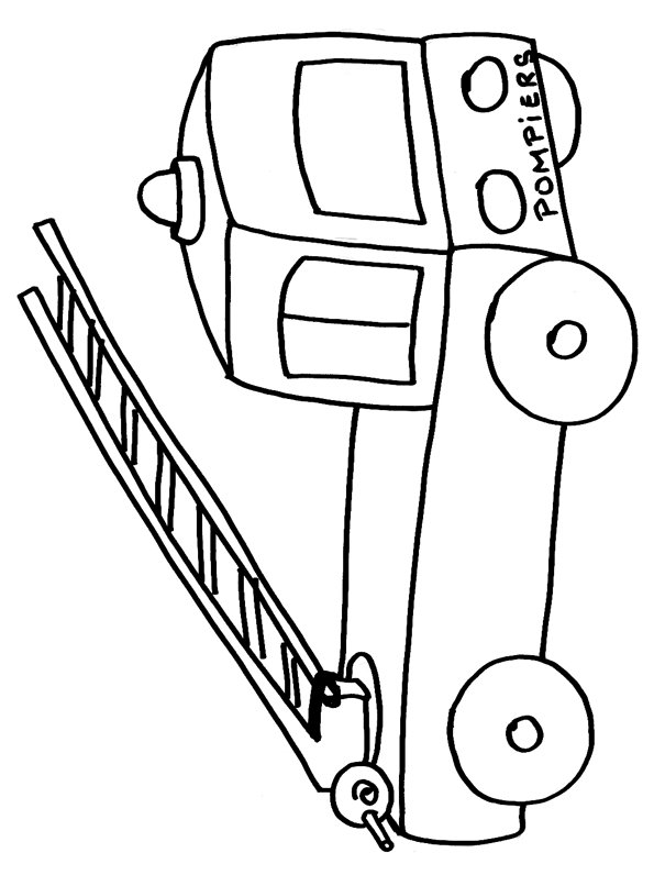 coloriage d'un camion de pompiers

