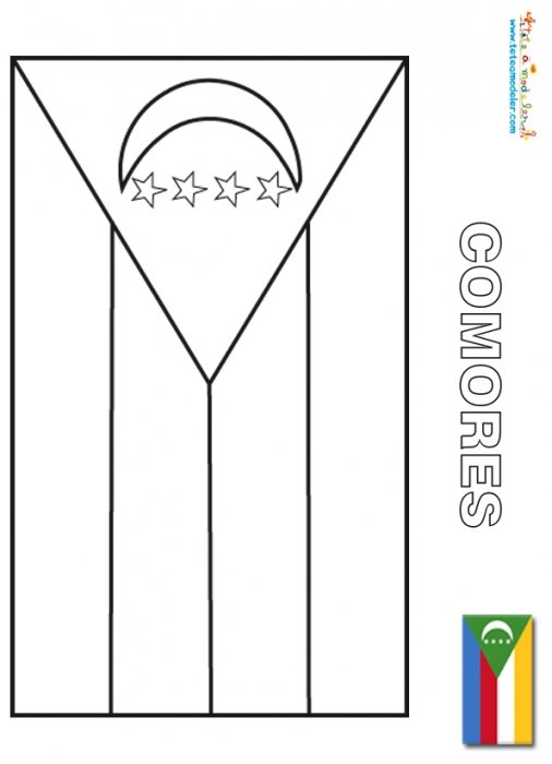 Coloriage du drapeau des Comores