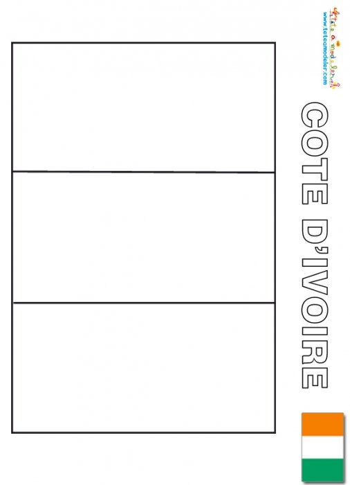 Coloriage du drapeau de la cote d'Ivoire