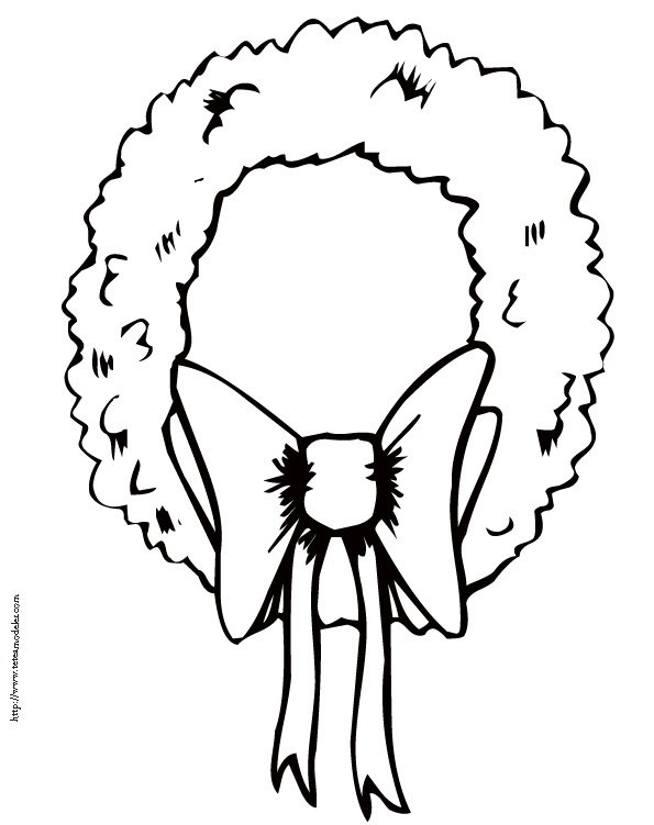 coloriage de la couronne de No&euml;l 
