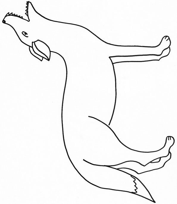 Coloriage d'un chien sauvage