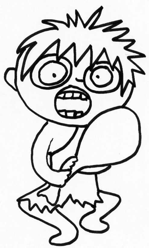 coloriage d'un homme de cro-magnon en col&egrave;re

