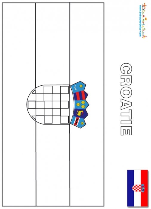 Coloriage du drapeau de la Croatie