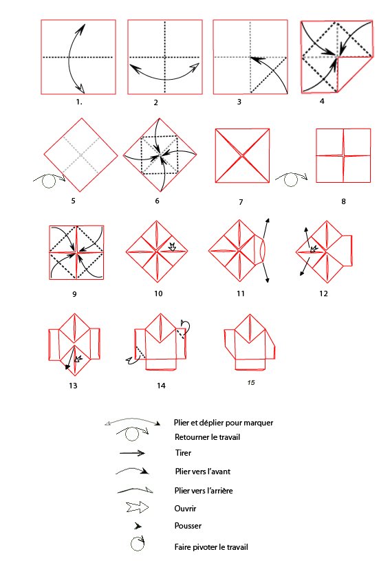 croquis pliage du p&egrave;re no&euml;l
