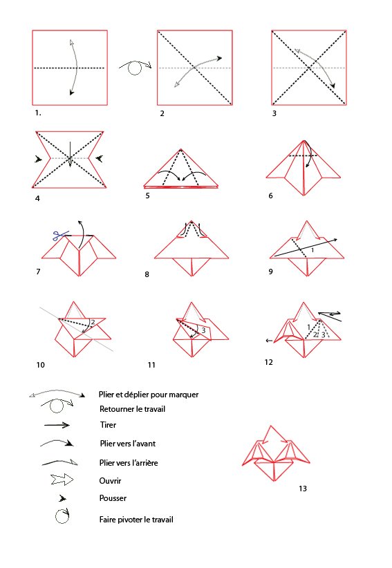 croquis pliage du champignon
