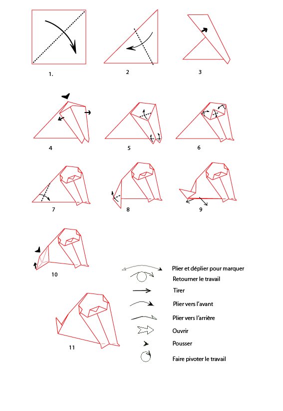 croquis pliage chauve souris
