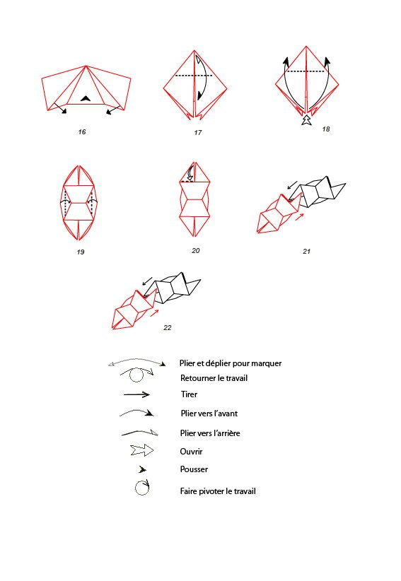 croquis pliage de la couronne 2&egrave;me partie

