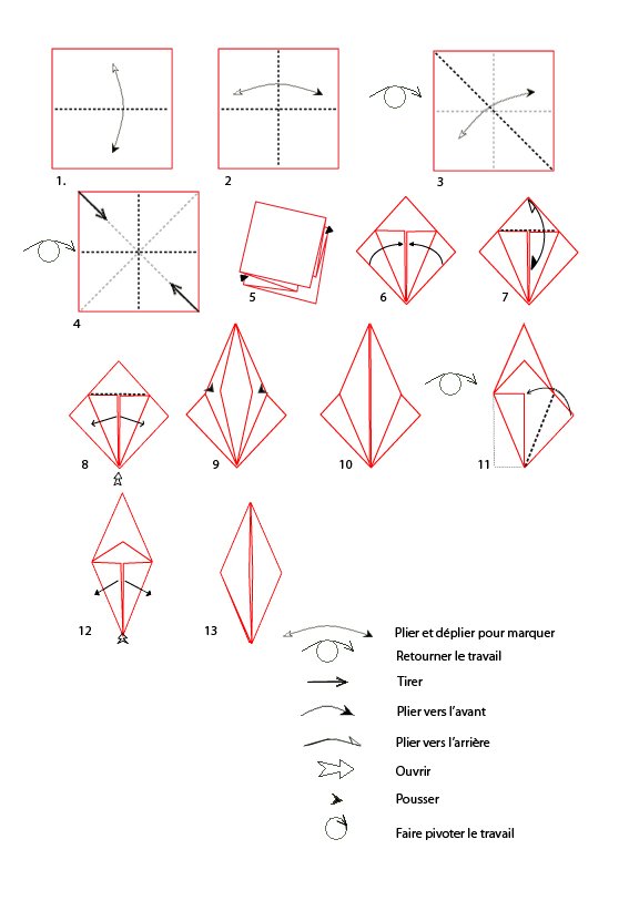 instruction de pliage feuille
