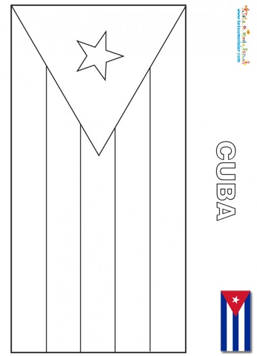 Coloriage du drapeau de Cuba