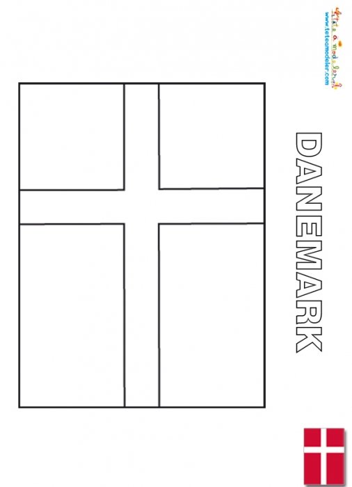 Coloriage du drapeau du Danemark