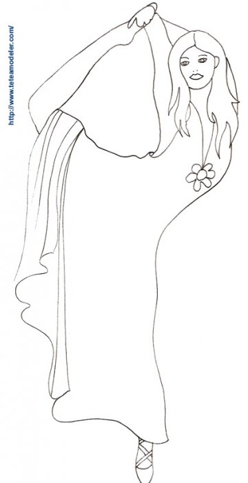 Coloriage danseuse sur une pointe