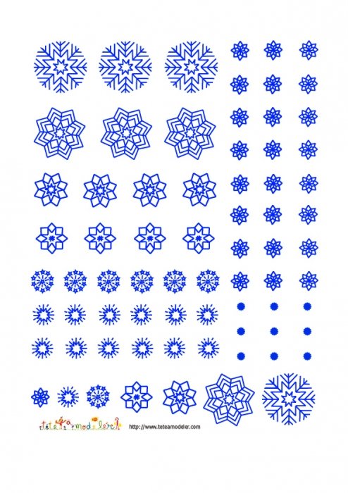 Décoration de flocons bleus à découper