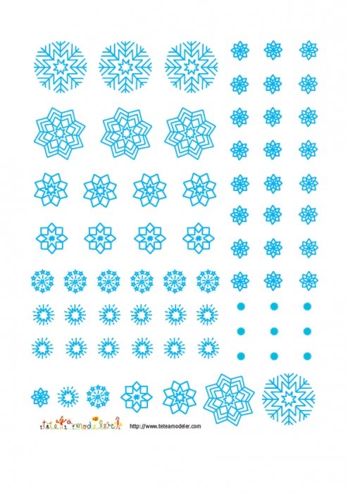 décoration de flocons bleu-ciel à découper