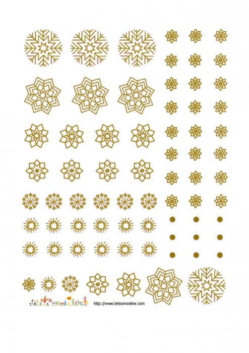 Décoration de flocons bronze à découper