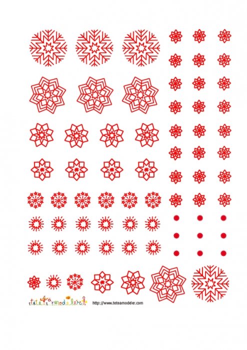 Flocons rouges à découper