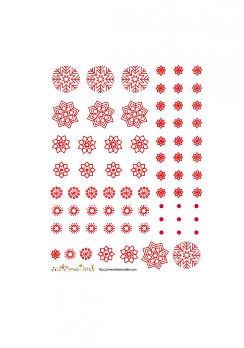 Décoration de flocons rouges à découper
