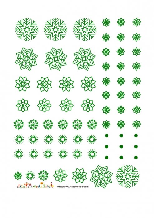Flocons verts à découper