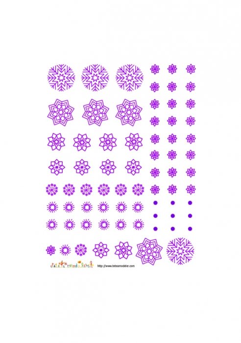 Décoration de flocons violets à découper