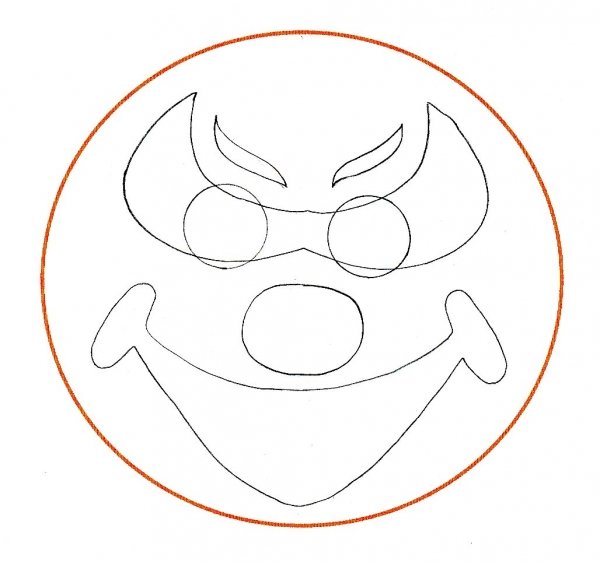 Vitrail d'Halloween modèle de diable