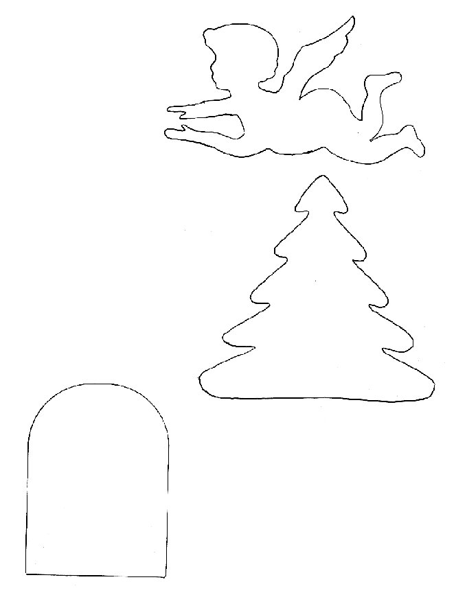 mod&egrave;le de d&eacute;cors de fen&ecirc;tre ange et sapin
