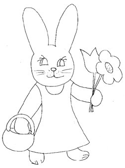 D&eacute;corations de P&acirc;ques motif fille lapin
