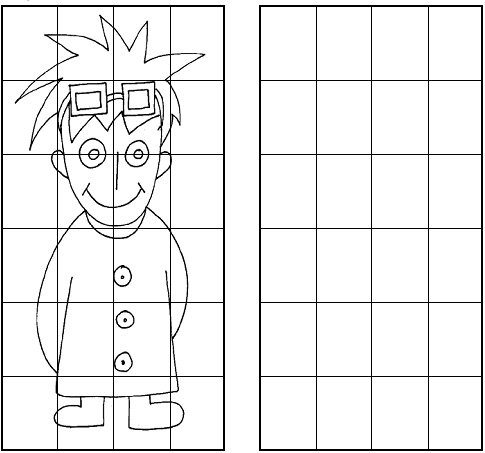 dessin &agrave; cases du gar&ccedil;on &agrave; lunettes
