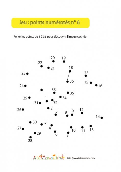 Jeu de points numérotés n°6 