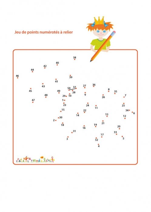 Jeu de points numérotés n°14