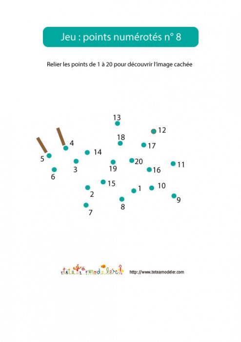 Jeu de points numérotés n°8
