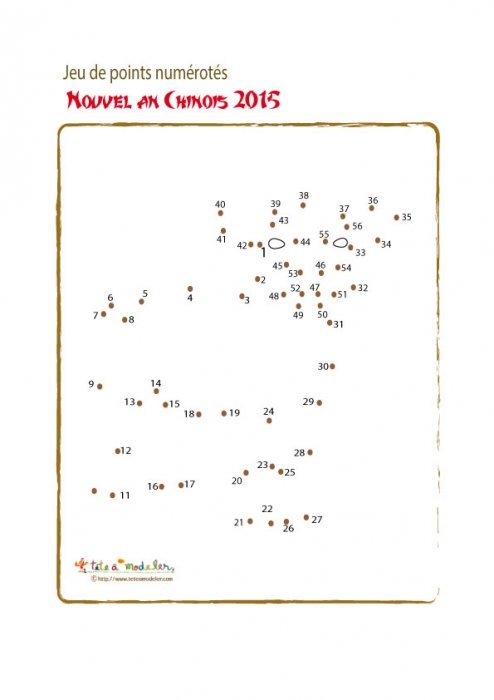 Jeu de points numérotés n°16