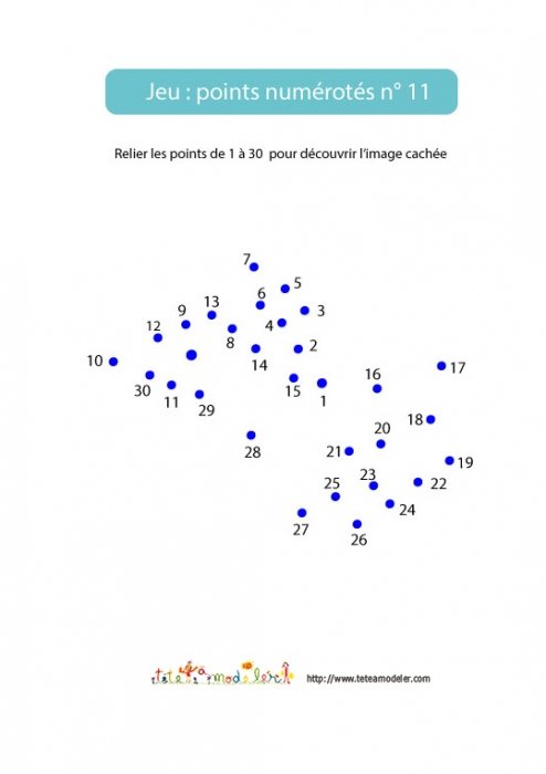 Jeu de points numérotés n°11