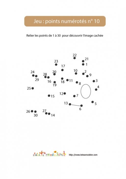 Jeu de points numérotés n°10